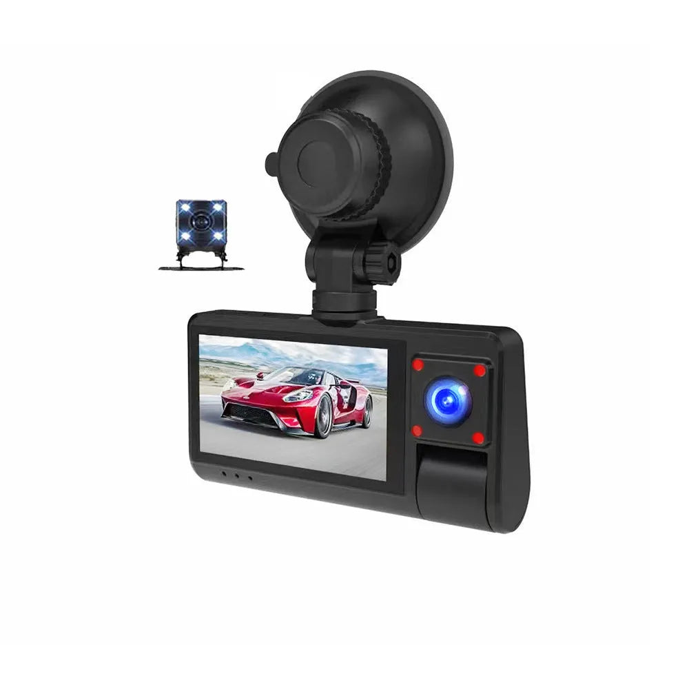 G50 black driving recorder with 3-inch touch screen for windshield mounting