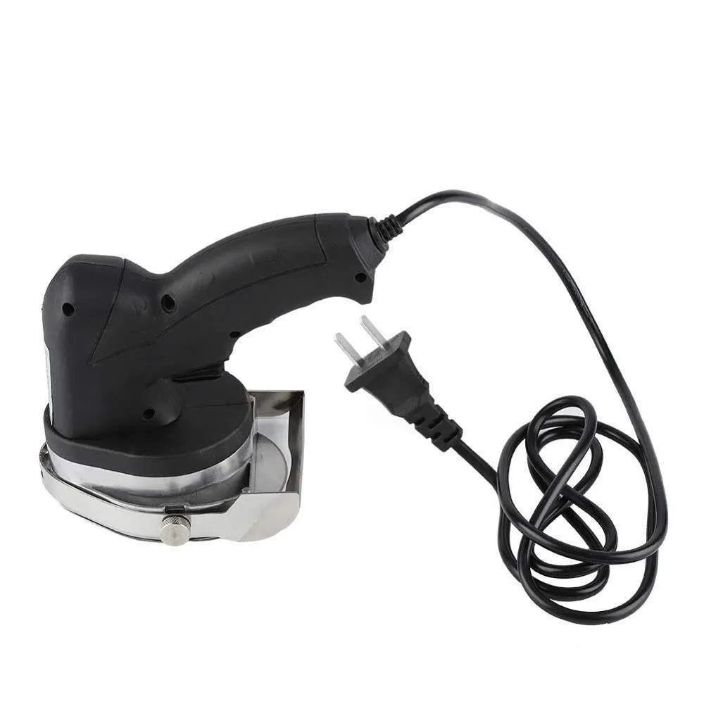 Black electric meat cleaver for turkey barbecue machine with 80W power and adjustable 0-3.3 inch cutting range.