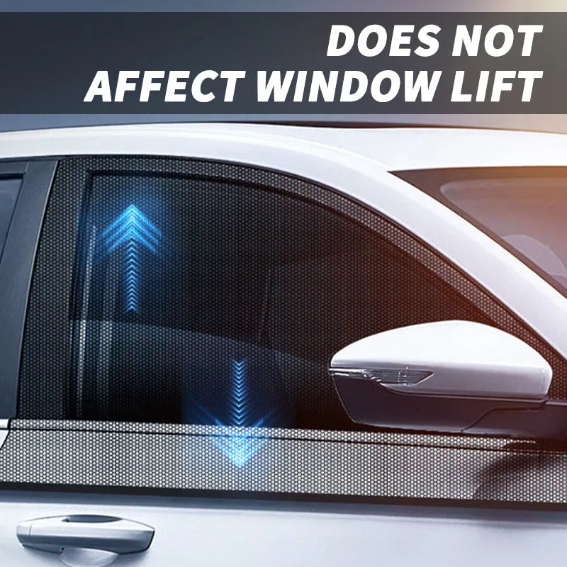Set of grey non-woven fabric car window mesh sunshades for front and rear side windows