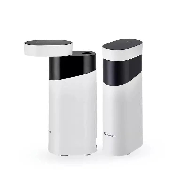 Small black or green desktop instant water dispenser with digital display.