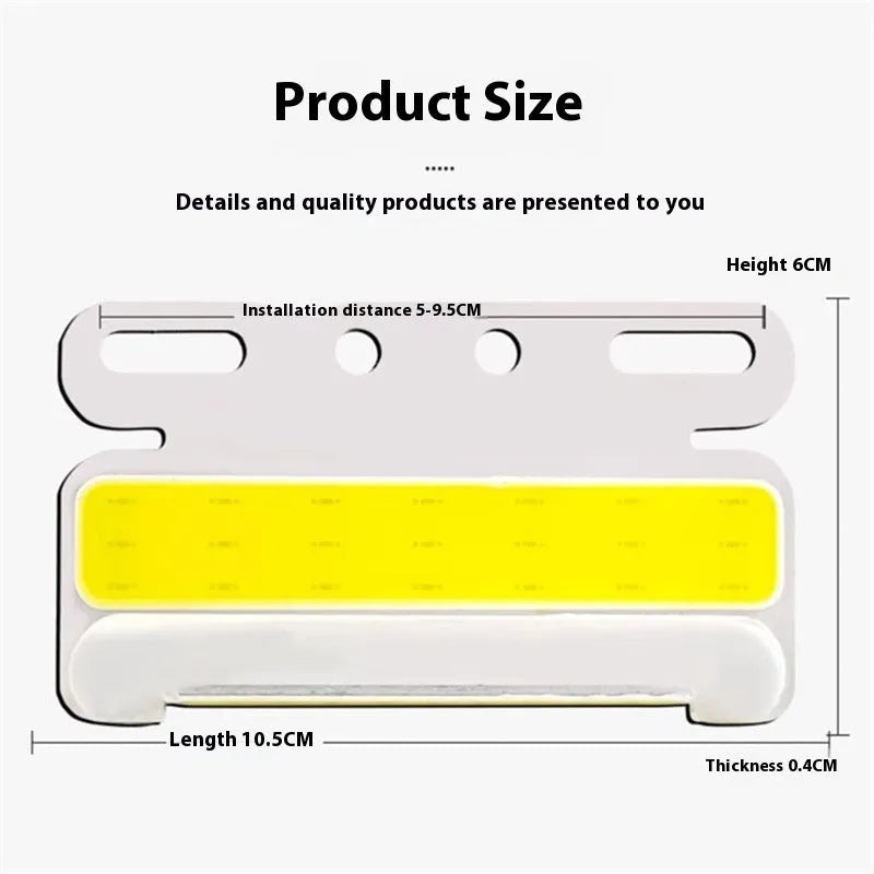 Aluminium COB LED truck side light with waterproof seal, shown illuminating ground next to vehicle tyre.