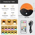 Remote control small night lamp with sunrise sea scene, rechargeable battery, 110x48.5mm, on a bedside table