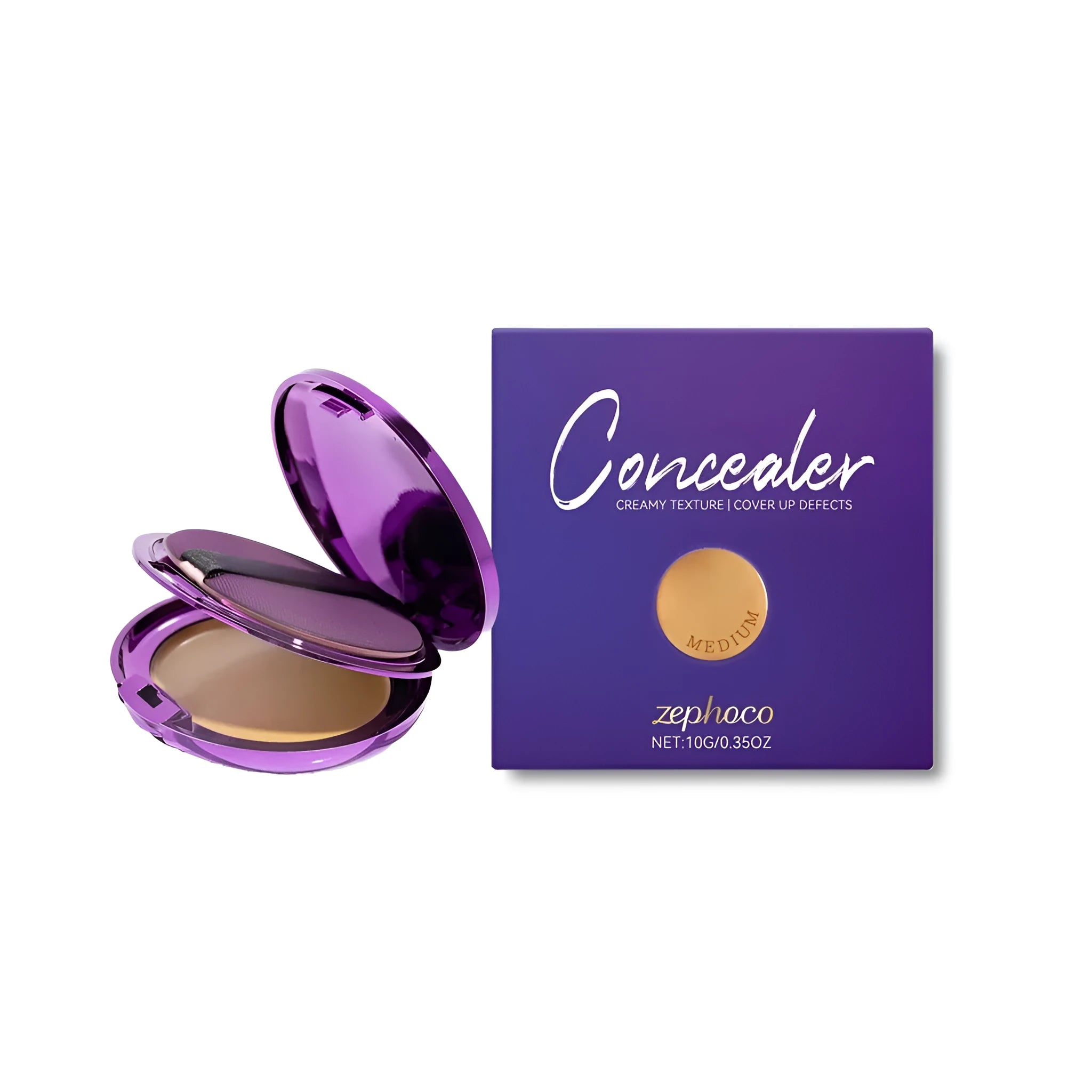 Efficient concealer plate makeup compact in shades Dark Skin, Ivory White, and Natural Colour
