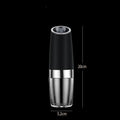 Rechargeable electric pepper and salt grinder in acrylic body with ceramic mechanism.