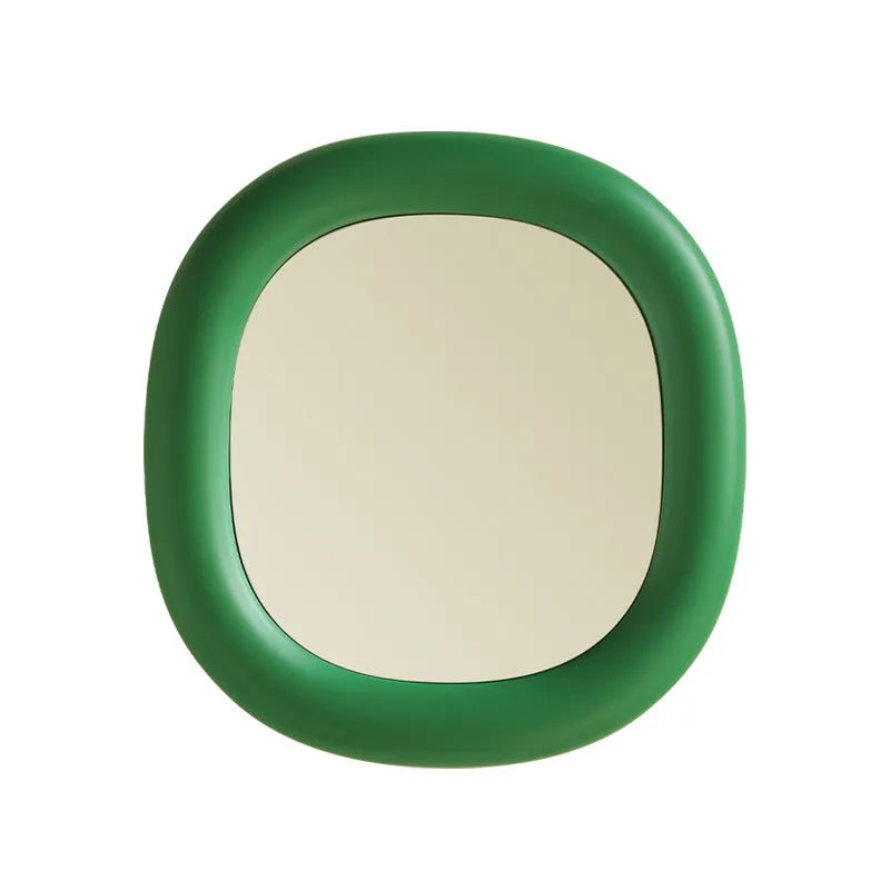 Desktop bubble mirror with high-definition aluminium lens in cream yellow colour, 322mm x 340.5mm, white backing