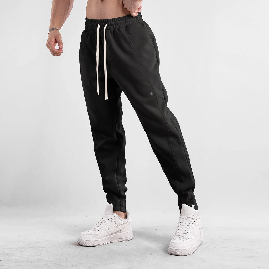 Men's loose fit casual sports trousers in cotton, mid waist, available in multiple colours