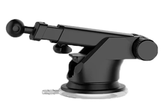 Car mobile phone holder with suction cup mount in multiple style options on a car dashboard