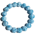Blue manually crafted Bodhi bracelet with sea-pattern crystal stones and pearl details.