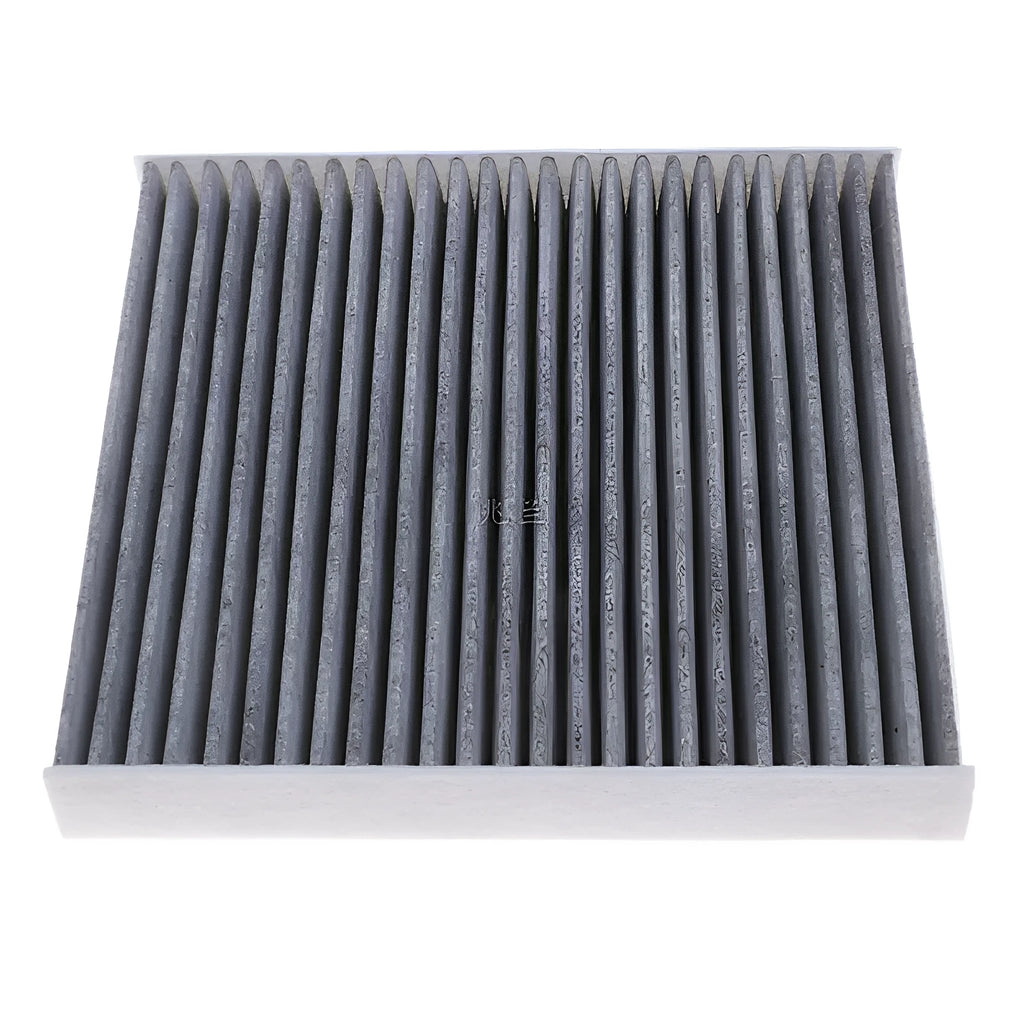 Grey air conditioning filter element for Geely vehicles measuring 215x210x30mm