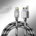 Apple MFI certified Lightning data cable in grey or silver colour, one metre length