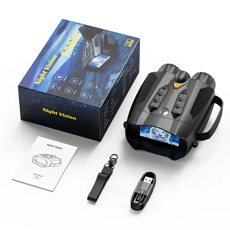 Shimmer full colour black HD double tube night vision instrument with 3-inch IPS screen and 28mm lens