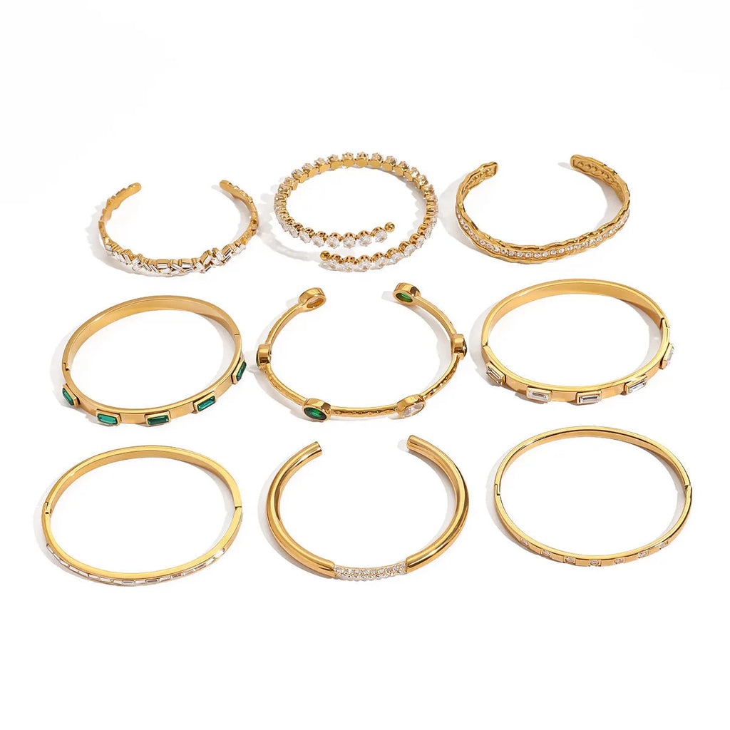 European and American stainless steel zircon bracelet electroplated colour JDB201271