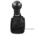 Silver frame black line gear shift knob cover for Volkswagen Mk4 models with 6-speed markings