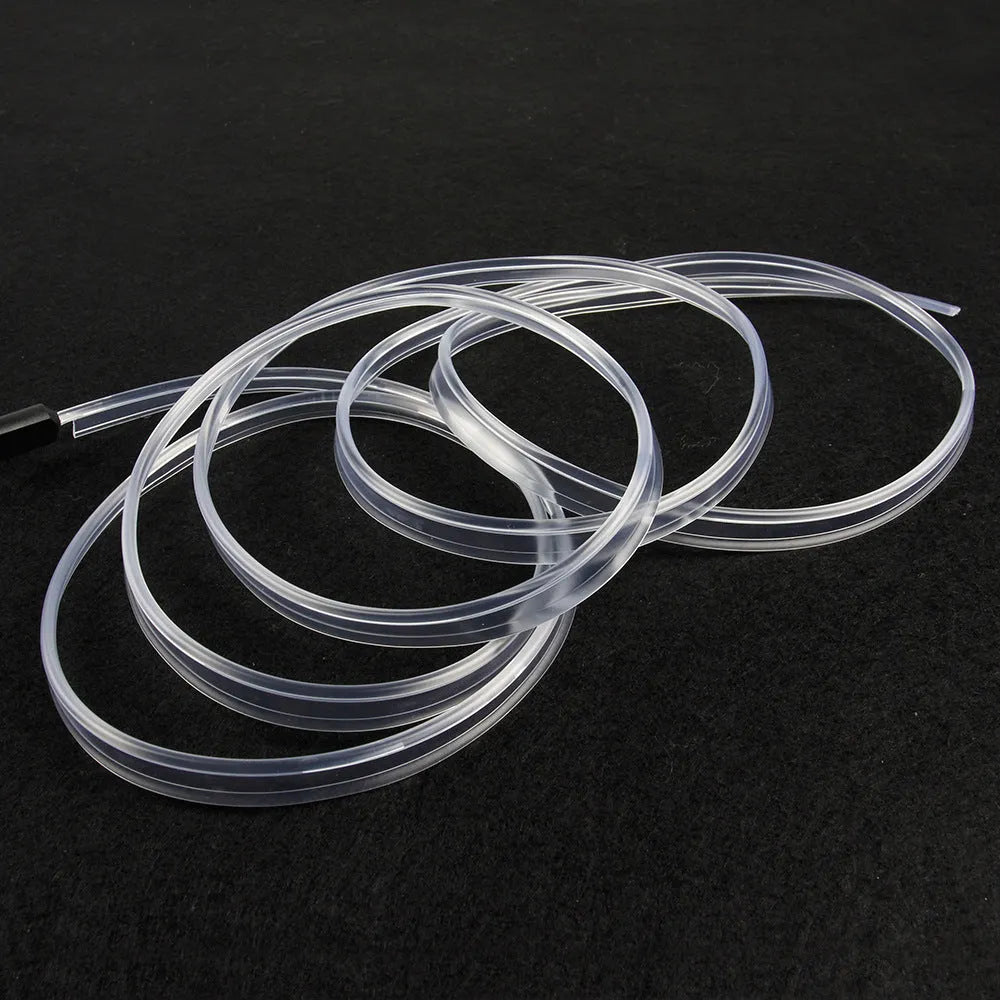 Colourful USB car EL ambient lighting strip in PVC material showing flexible installation options