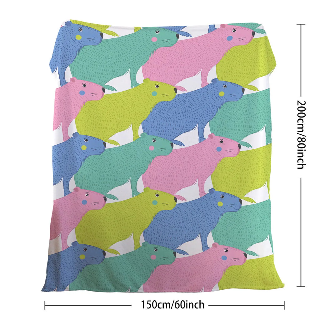 Pink flannel blanket with cartoon dolphin and pet theme pattern, 130x150cm size, soft throw