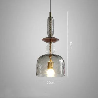 Glass bar counter chandelier with macarons candy design and adjustable height