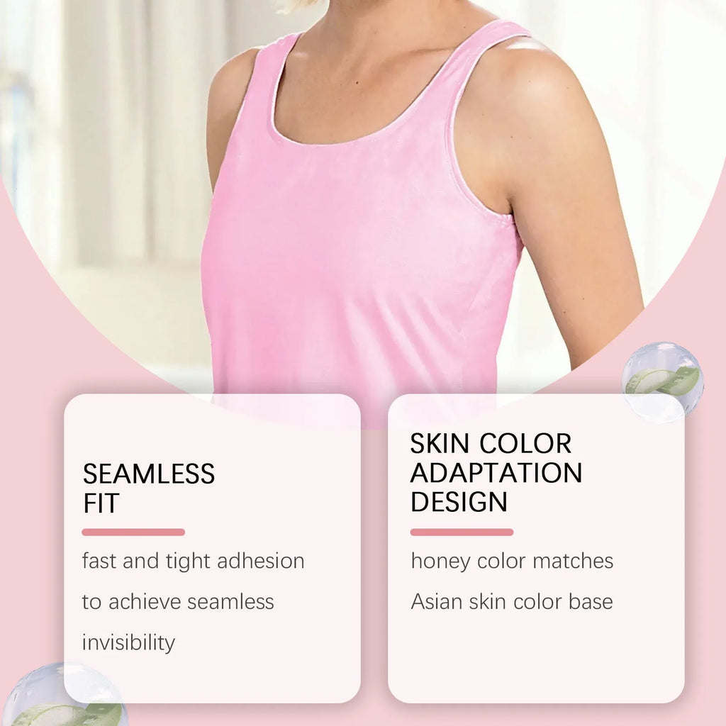 Two transparent invisible chest patches for discreet wear.