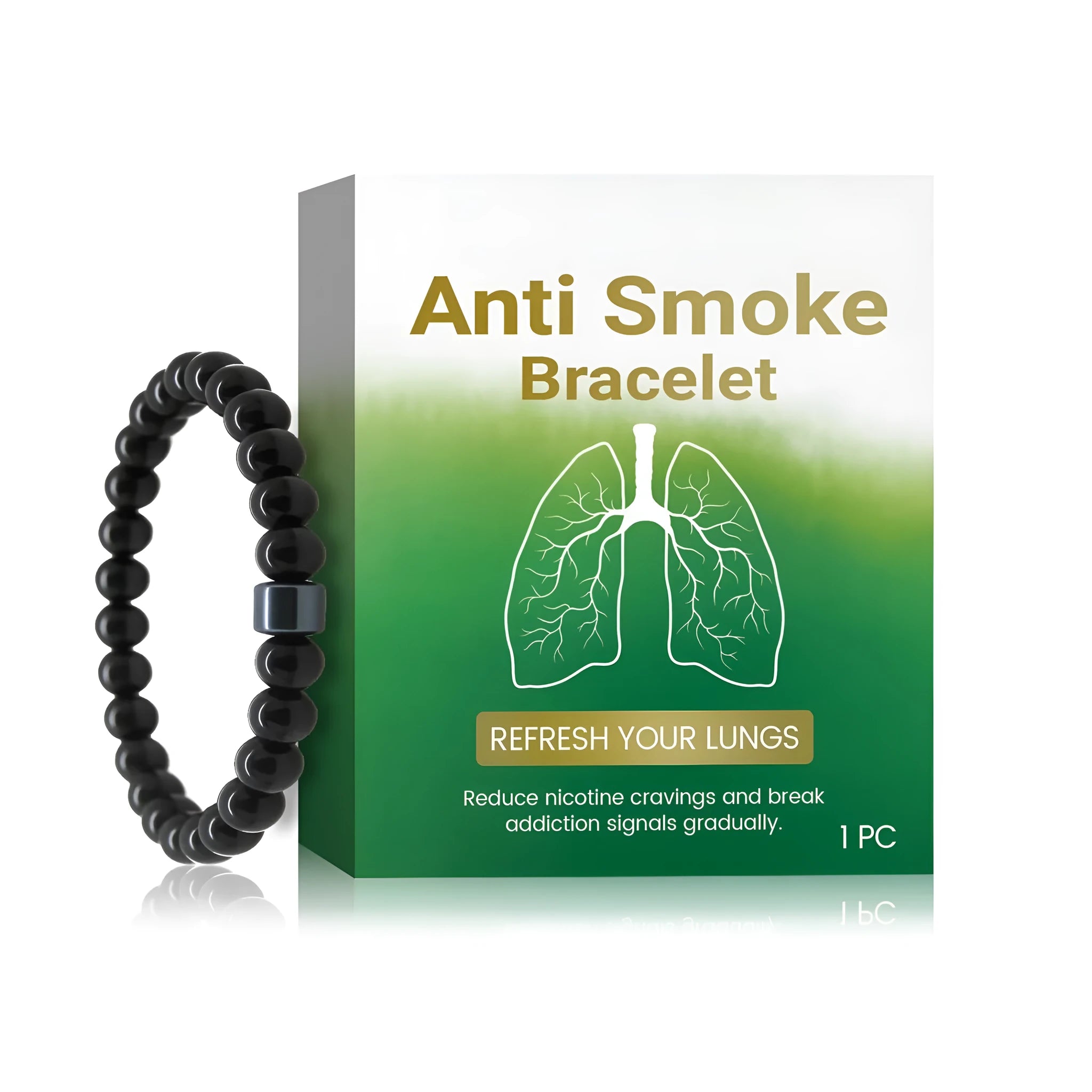 Men's traditional bracelet made from glass and black gallstone materials