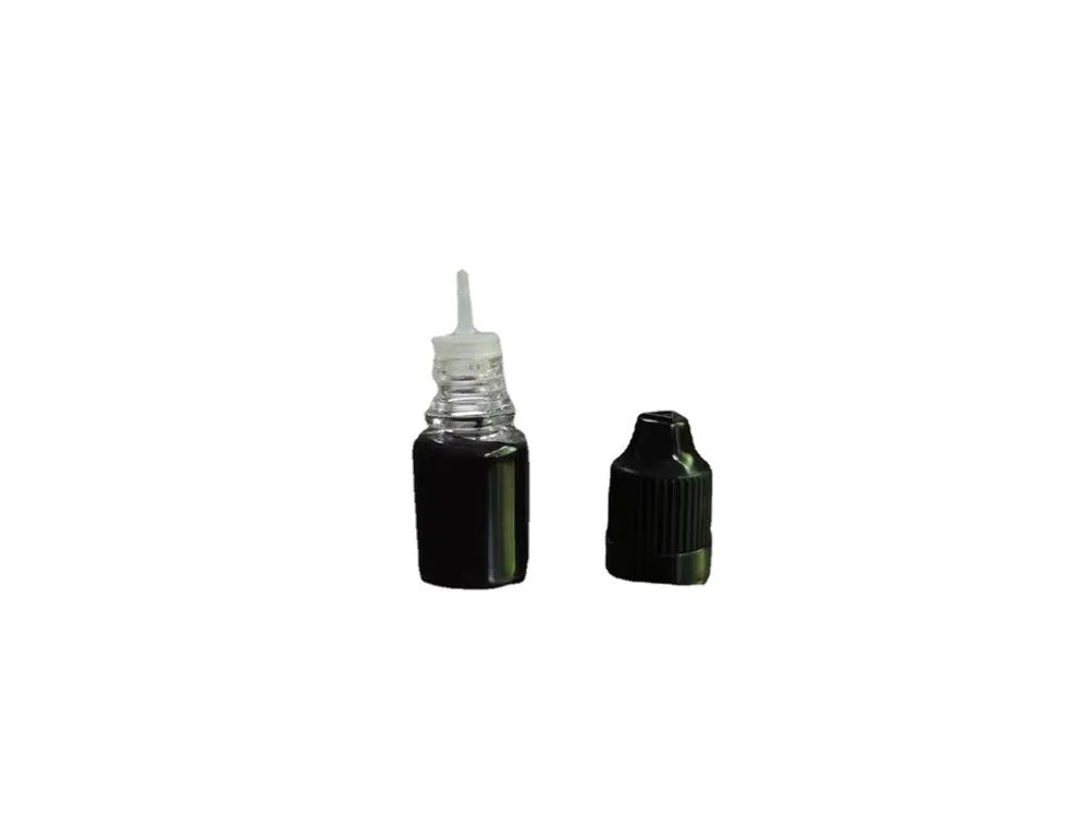 A 5ml bottle of black quick-dry confidentiality seal ink for security stamping.