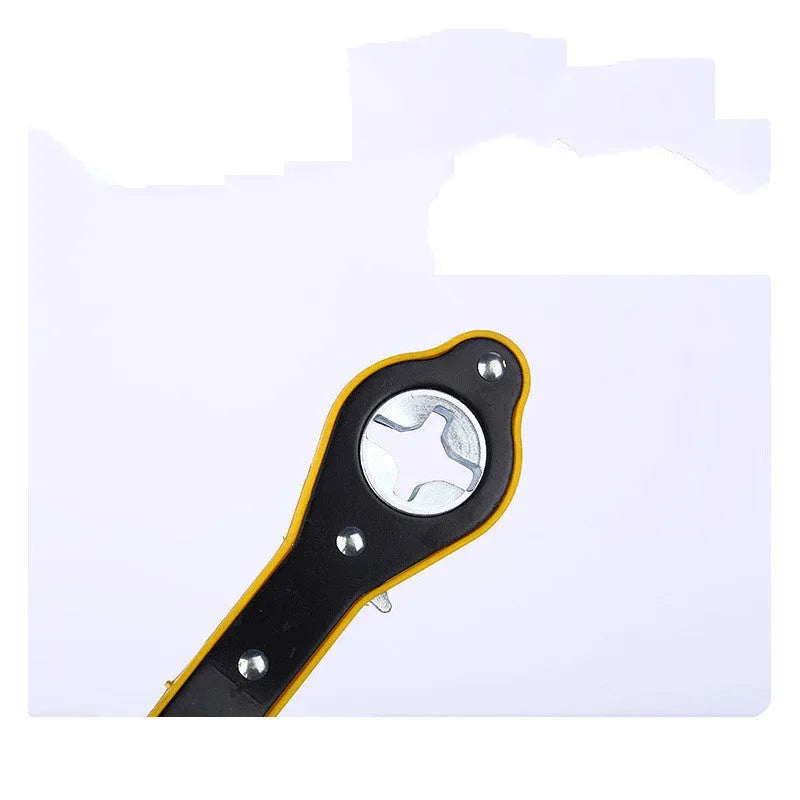 Car jack hand crank wrench in high carbon steel with galvanised metric single head and labor-saving rocker design