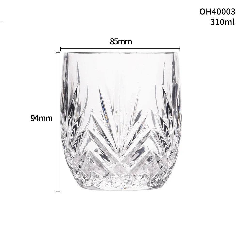Crystal whiskey shot glass with thick bottom, shown in selected colour style.