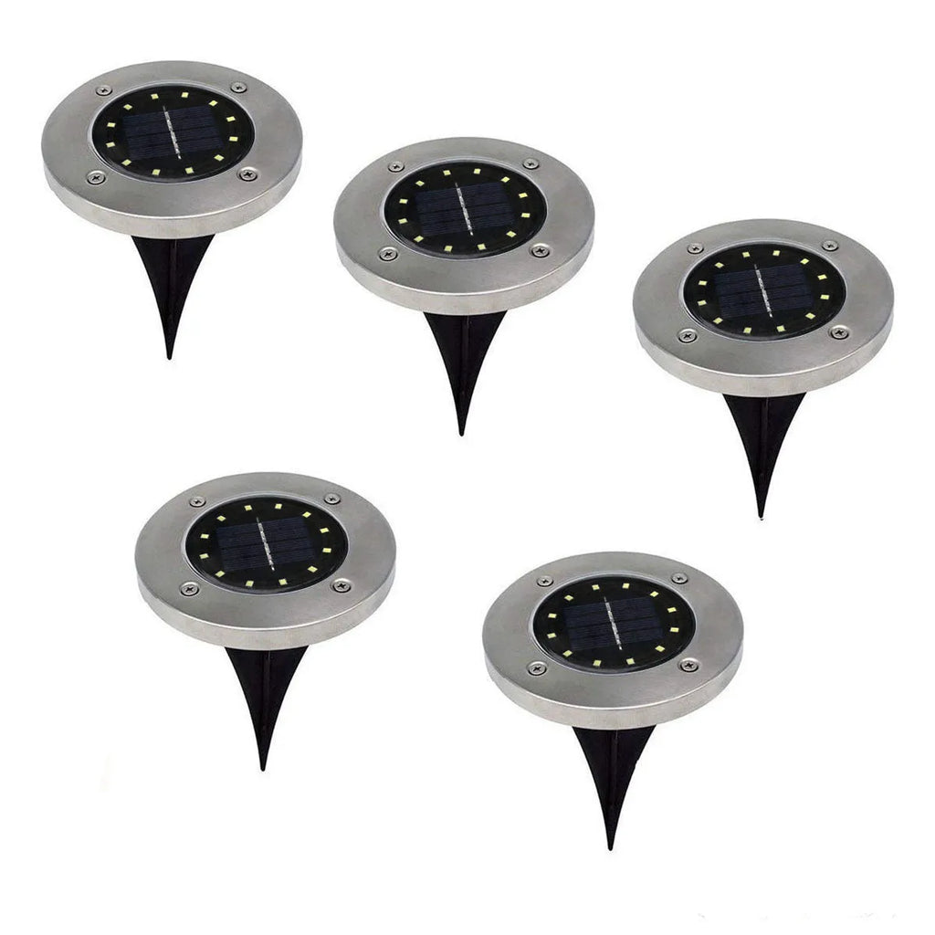 8LED solar underground light stainless steel lawn lamp 4-pack outdoor garden pathway lighting
