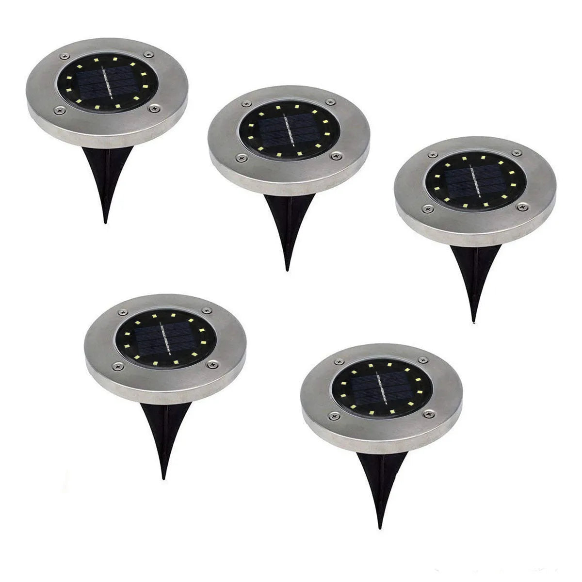 8LED solar underground light stainless steel lawn lamp 4-pack outdoor garden pathway lighting