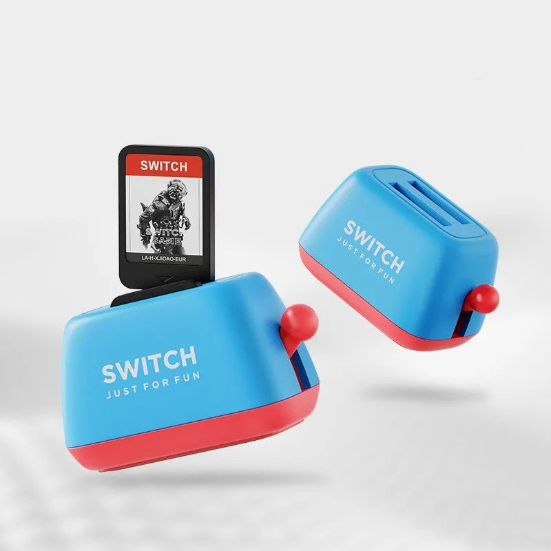 Nintendo Switch game card storage box in green colour with silicone anti-slip base.