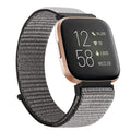 Nylon loop velcro watch band for Fitbit Versa 2 Sense 2 in black