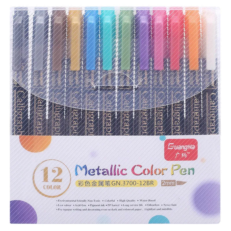 Boxed sets of metal pens with plastic shells in multiple colour options for office stationery