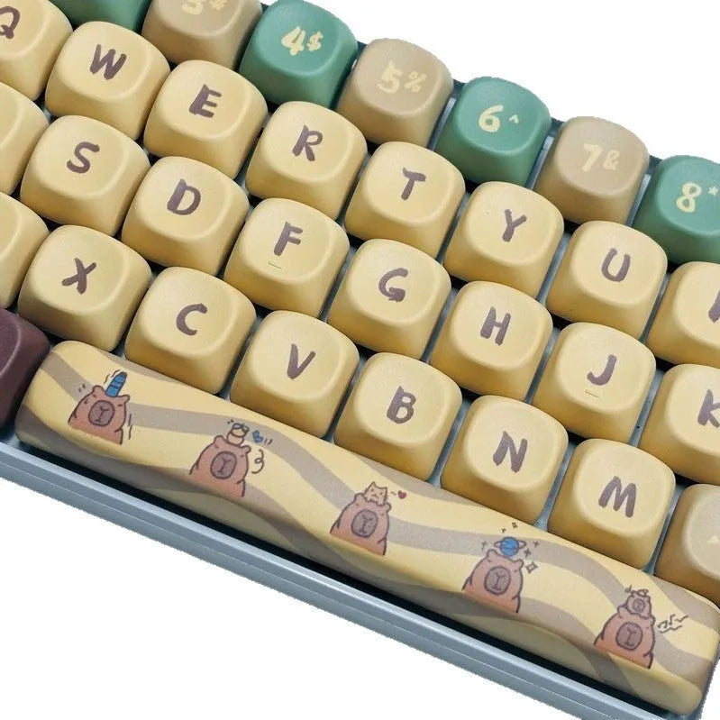 Capabala PBT Girl colour 130-key MOA profile mechanical keyboard keycap set laid out.