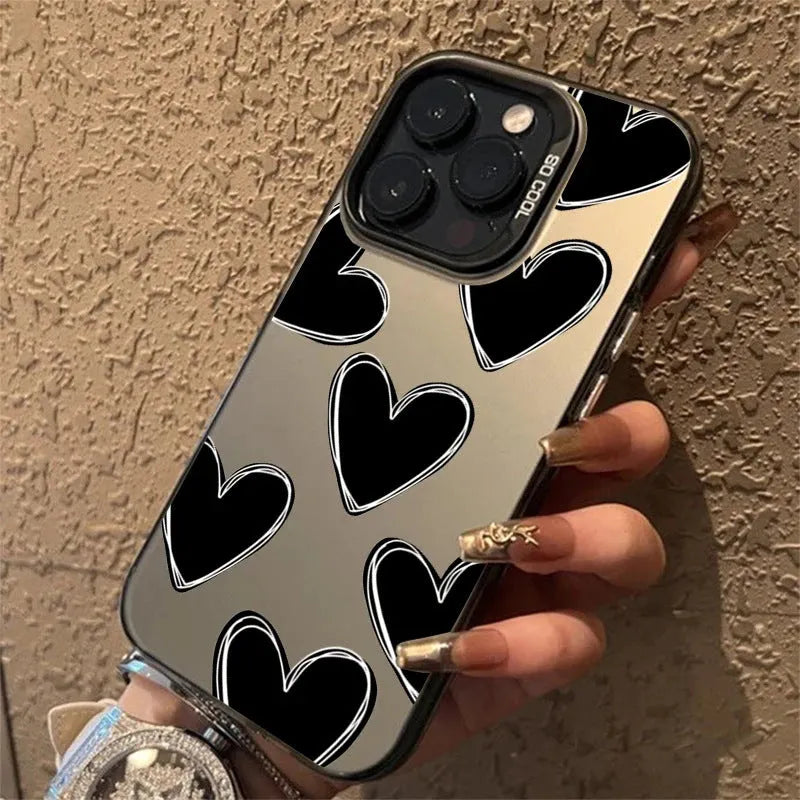 Heart laser mobile phone shell for Apple iPhone in assorted colours with anti-wear and anti-fall design.