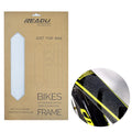Mountain bike frame protective film in various pattern options including Charming Girl and Magic Big Mouth designs