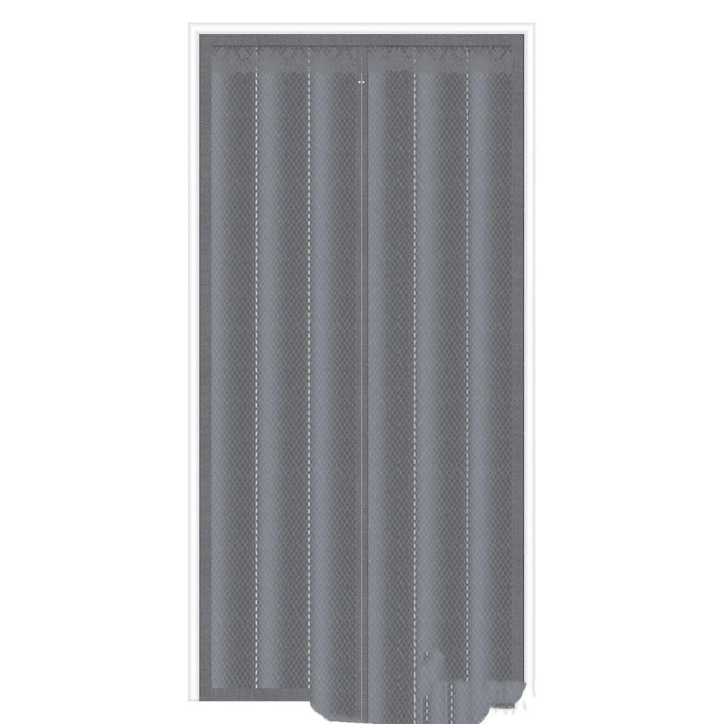 Full seam long magnetic strip cotton door curtain in New Chinese style, showing colour options and magnetic closure.