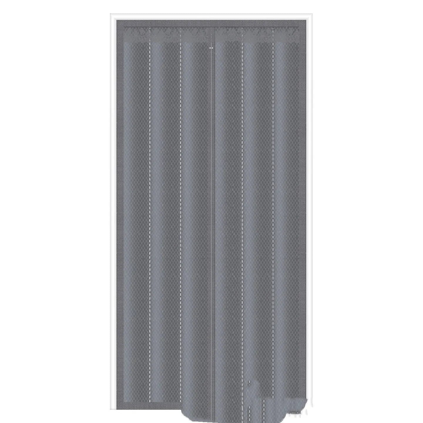 Full seam long magnetic strip cotton door curtain in New Chinese style, showing colour options and magnetic closure.