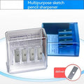 Four-hole plastic geometric pencil sharpener with screwdriver tool, from a 288-piece bulk pack.