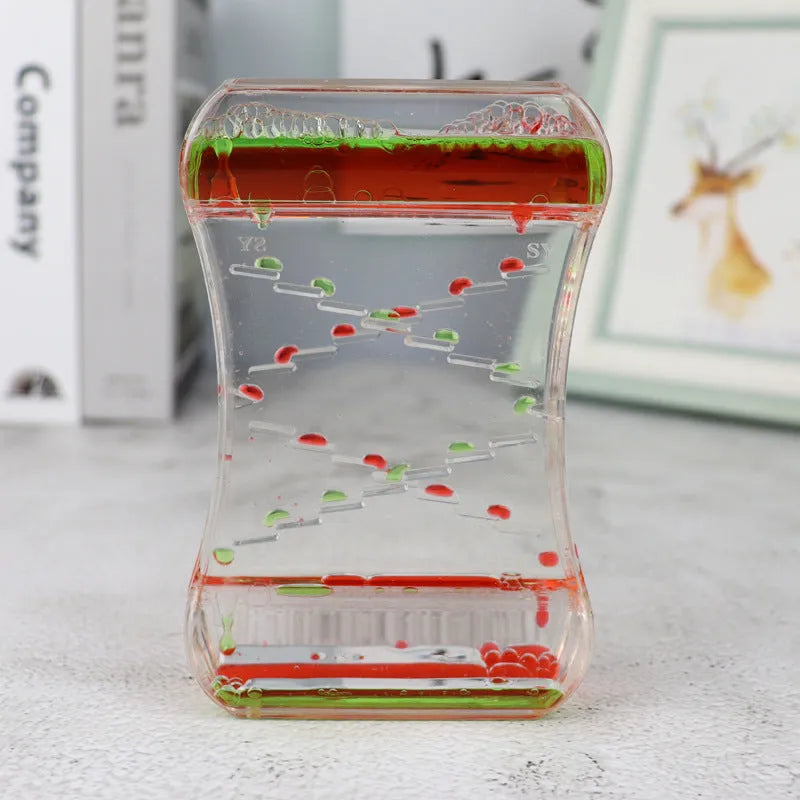 Creative Cruise fluid liquid quicksand timer in blue green, handmade resin desk ornament
