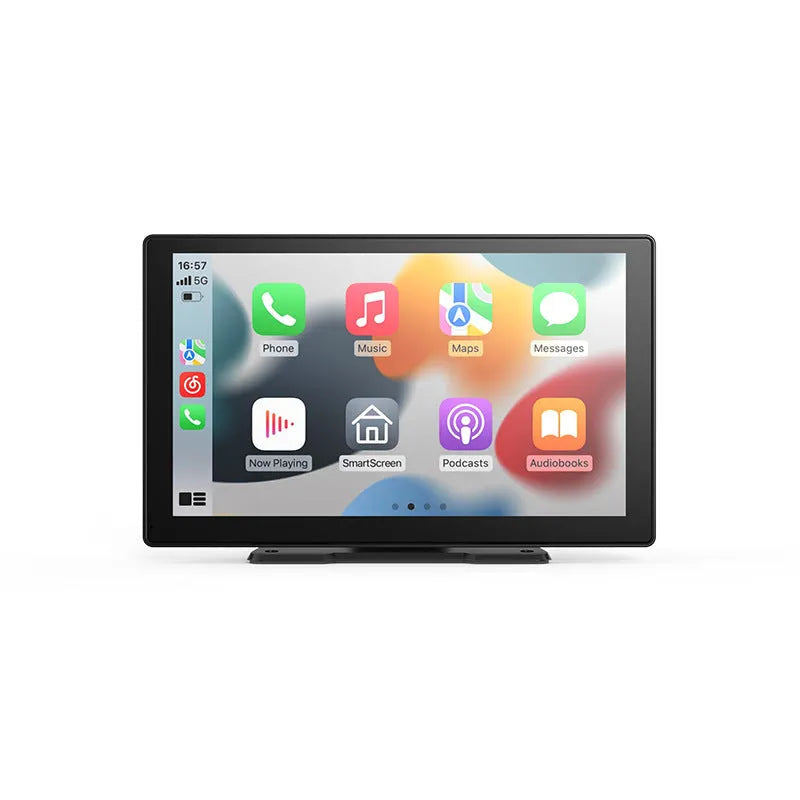 9-inch portable CarPlay driving recorder with dual camera system and touch screen display