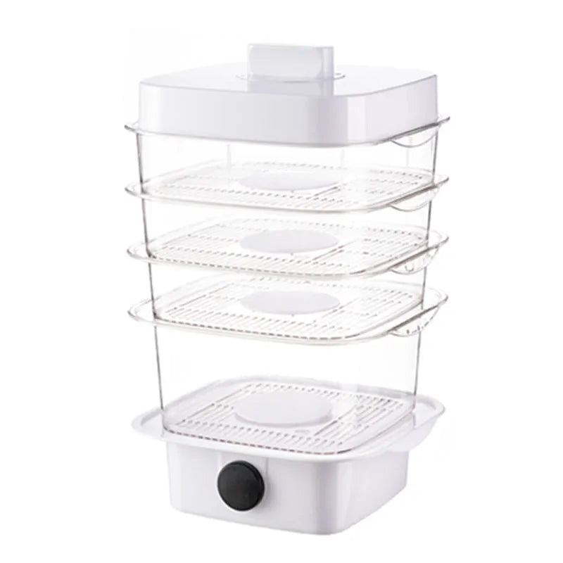 Multi-layer transparent plastic dish cover with temperature display in white colour