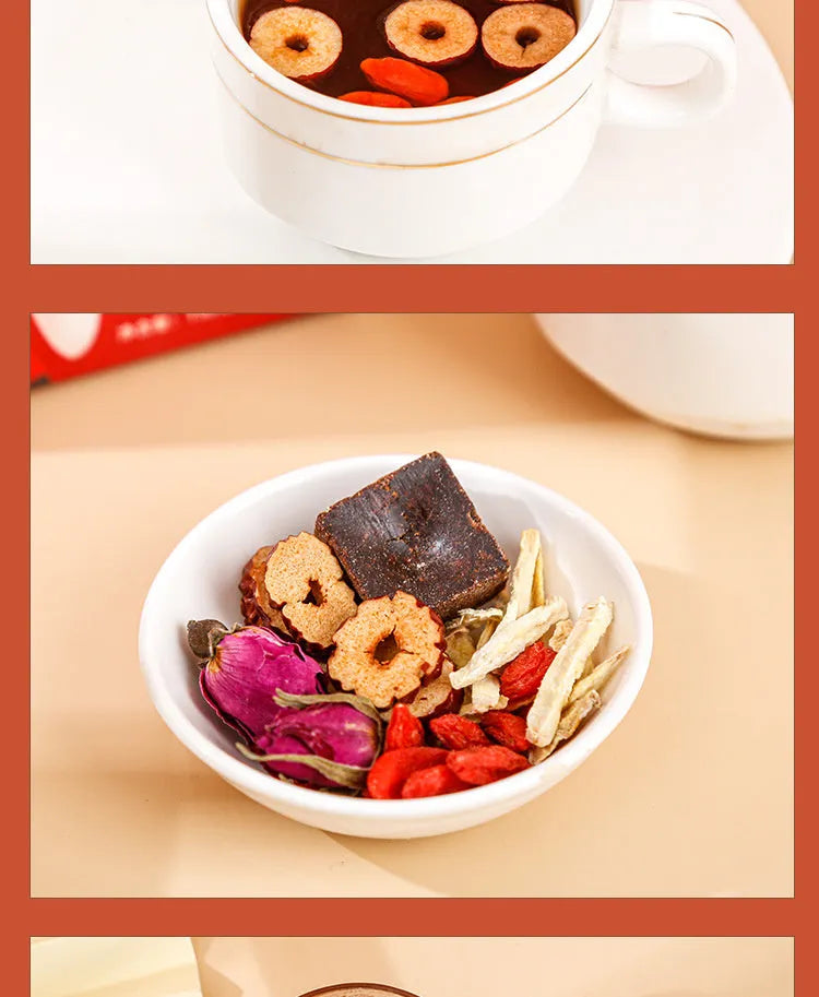 150g box of ginger and jujube tea bags with brown sugar, red dates, wolfberries, shredded ginger ingredients