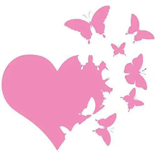 Plastic butterfly-shaped car sticker in assorted colours, 15cm square