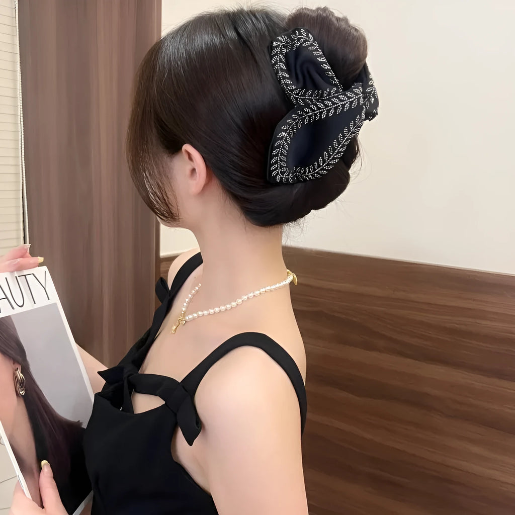 Wheat rhinestone grip shark clip hair accessory for women, single barrettes hair clip