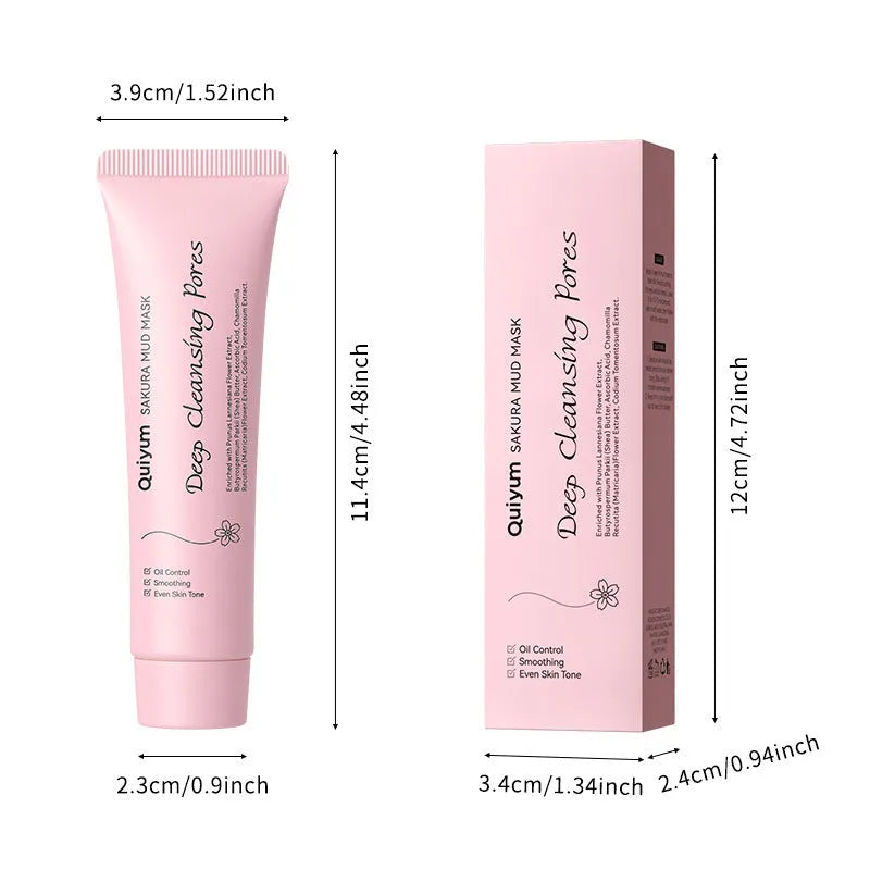 A single 30g sachet of cherry blossom mud facial mask.