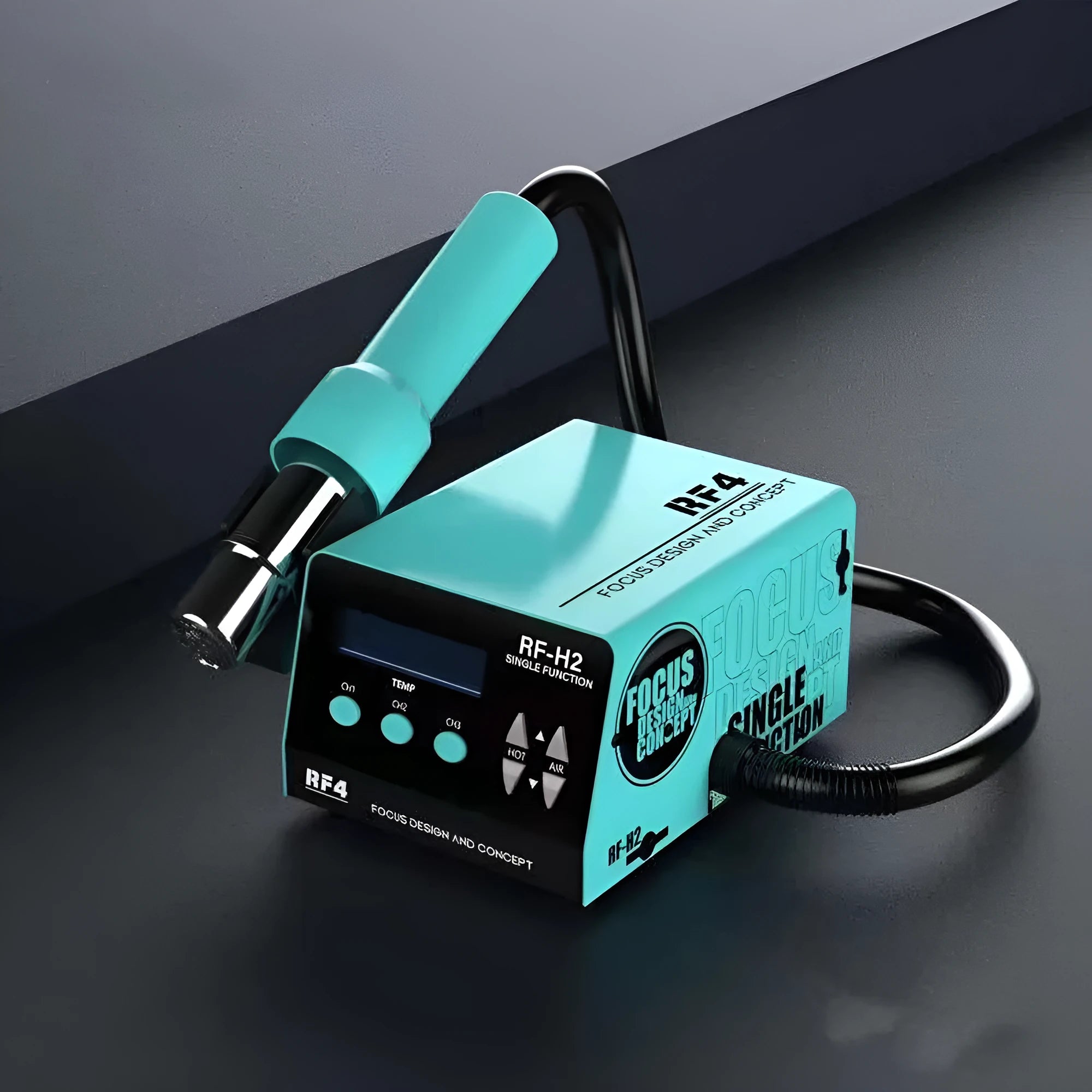 RF4H2 digital hot air gun with three nozzles and sleep handle rack for BGA chip repair