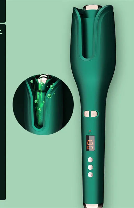 Big Wave Perm Anion Curling Iron with 21mm-30mm tourmaline ceramic barrel, pink or green, 15-section temperature control