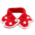 Milk cotton wool knitted pet collar with cartoon pattern for small dogs, cats, or rabbits.