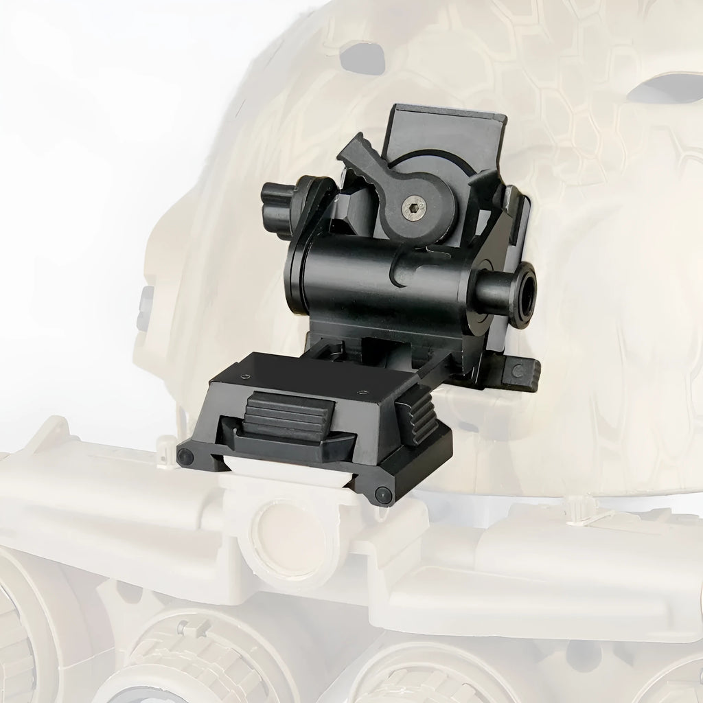 Dark earth coloured metal alloy L4 G24 night vision helmet mount with breakaway base