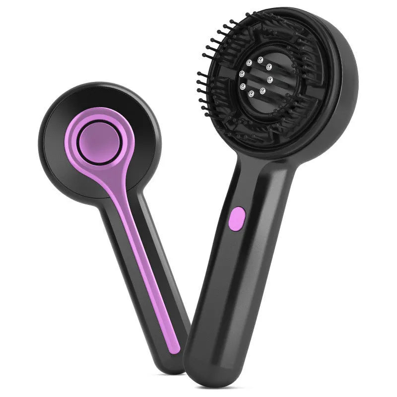 USB-powered head massager with vibration function in black, grey, or red colours