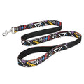Black plaid stripe pet traction rope with hand loop, measuring 120cm long.