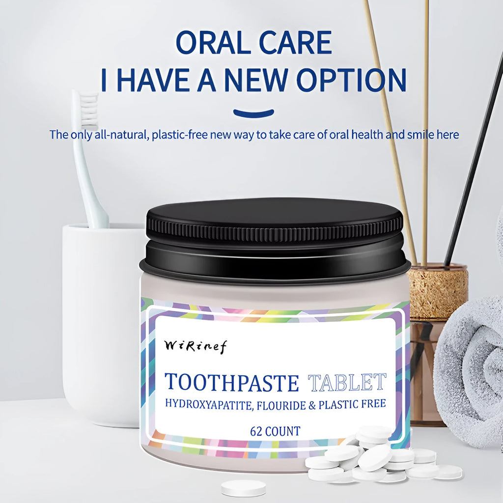 TP19 solid toothpaste tablets in portable packaging, 62 pieces for travel oral hygiene